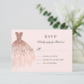 Roos Gouden Sparkle Dress Quinceanera RSVP (Staand voorkant)