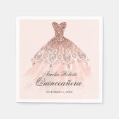 Roos Gouden Sparkle Dress Quinceanera servet (Voorkant)