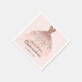 Roos Gouden Sparkle Dress Quinceanera servet (Hoek)