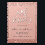 Roos Gouden Sparkle Glitter 40e verjaardag gastenb Notitieboek<br><div class="desc">Roos Gold Sparkle Glitter 40th Birthday Party Gastboek. Dit gastenboek is ideaal voor het Roos Gold Sparkle Glitter draaien van veertig verjaardagsfeest op zoek naar te vieren in Pink Rose Gold. Neem contact op met de ontwerper voor overeenkomende items.</div>