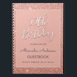 Roos Gouden Sparkle Glitter 50e verjaardag gastenb Notitieboek<br><div class="desc">Roos Gold Sparkle Glitter 50e verjaardag feest gastenboek. Dit gastenboek is ideaal voor het Roos Gold Sparkle Glitter draaien van Fifty Birthday Party op zoek om te vieren in Pink Rose Gold. Neem contact op met de ontwerper voor overeenkomende items.</div>