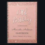 Roos Gouden Sparkle Glitter 60e verjaardag gastenb Notitieboek<br><div class="desc">Roos Gold Sparkle Glitter 60e verjaardag feest gastenboek. Dit gastenboek is ideaal voor de Roos Gold Sparkle Glitter die zestig verjaardagsfeest wil vieren in Pink Rose Gold. Neem contact op met de ontwerper voor overeenkomende items.</div>