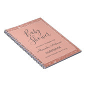 Roos Gouden Sparkle Glitter Baby shower Guestbook Notitieboek (Rechterzijde)
