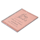 Roos Gouden Sparkle Glitter Baby shower Guestbook Notitieboek (Linkerzijde)