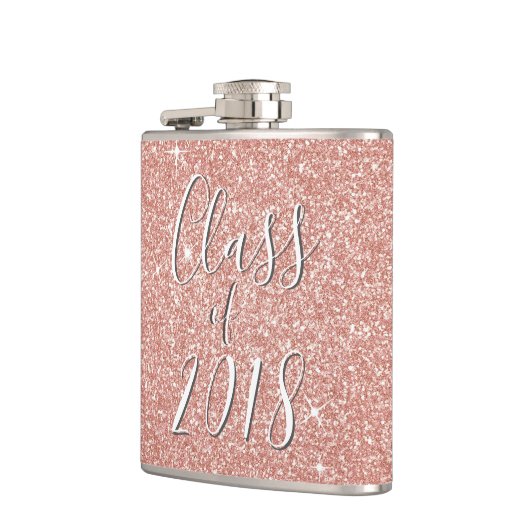 Roos Gouden Sparkle Glitter Klasse van 2018 Afstud Heupfles (Links)