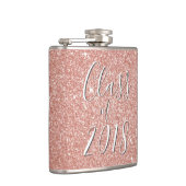 Roos Gouden Sparkle Glitter Klasse van 2018 Afstud Heupfles (Rechts)