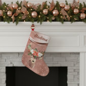 Roos Gouden Sparkle Herten  Gepersonaliseerd Kleine Kerstsok