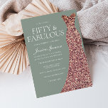 Roos Gouden Sparkle Jurk Sage 50ste Verjaardagsfee Kaart<br><div class="desc">Roos Gold Sparkle Dress Sage 50th Birthday Party Invitation - 50 & Fabulous womans 50th birthday party Variaties op de uitnodiging en bijpassende items in onze winkel</div>