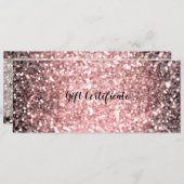 Roos Gouden Sparkle Lights Sparkly Cadeaubon Kaart (Voorkant / Achterkant)