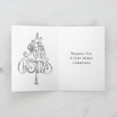 Roos Gouden Sparkle Mint Glitter Tree Kaart (Binnen)