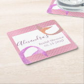 Roos Gouden Sparkle Zeemeermin Vrijgezellenfeest O Kartonnen Onderzetters (Schuin)