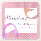 Roos Gouden Sparkle Zeemeermin Vrijgezellenfeest O Kartonnen Onderzetters (Voorkant)