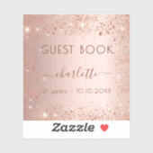 Roos gouden sparkles verjaardag Gastboek Sticker (Vel)