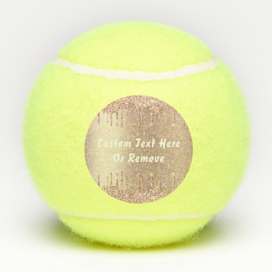 Roos Gouden Sparkly Tennisballen met aangepaste te (Achterkant)