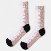 Roos Gouden Sparkly Witte Sokken (Links)