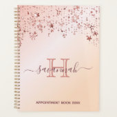 Roos gouden sterren afspraak boek monogram planner (Voorkant)