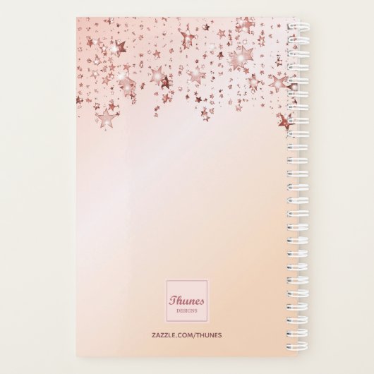 Roos gouden sterren afspraken monogram planner (Achterkant)