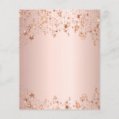 Roos gouden sterren budget huwelijksuitnodiging flyer (Achterkant)