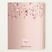 Roos gouden sterren druppelen monogram naam girly  planner (Achterkant)