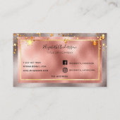 Roos gouden sterren elegante schoonheidssalon visitekaartje (Achterkant)