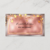 Roos gouden sterren elegante schoonheidssalon visitekaartje (Voorkant)