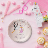 Roos gouden sterren in het baby shower papieren bordje (Feest)