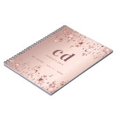 Roos gouden sterren monogram initiaal notitieboek (Linkerzijde)