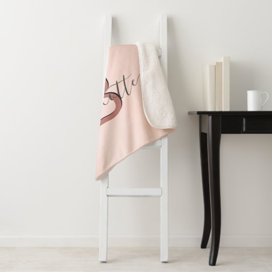 Roos gouden sterren monogram naam elegant sherpa deken (In situ)