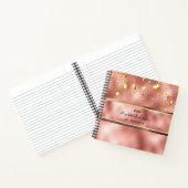 Roos gouden sterren monogram naam notitieboek (Binnen)