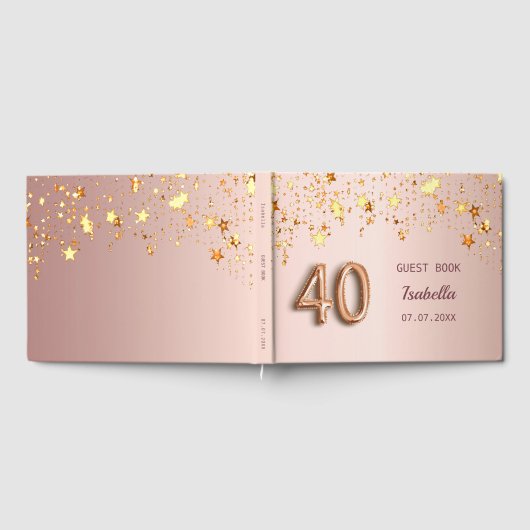 Roos gouden sterren naam 40e verjaardag gastenboek (Volledig)