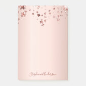 Roos gouden sterren naam elegant post-it® notes (Voorkant)