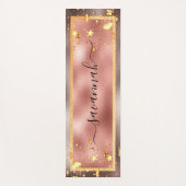 Roos gouden sterren naam script glamoureus yogamat (Voorkant)