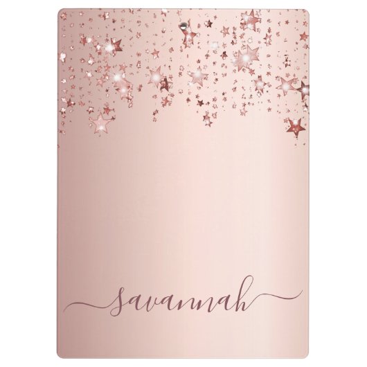 Roos gouden sterren, naam script klembord (Achterkant)