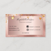 Roos gouden sterren schoonheidssalon elegant visitekaartje (Achterkant)