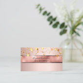 Roos gouden sterren schoonheidssalon elegant visitekaartje (Staand voorkant)