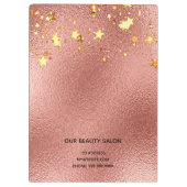 Roos gouden sterren schoonheidssalon klembord (Achterkant)