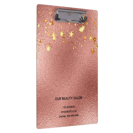 Roos gouden sterren schoonheidssalon klembord (Rechts)