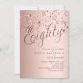 Roos gouden sterren script 80e verjaardag kaart (Voorkant)