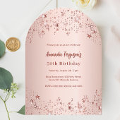 Roos gouden sterren verjaardagsboog kaart