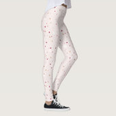 Roos-gouden stippen patroon beige achtergrond leggings (Rechts)