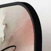 Roos gouden stof Waterverf bruiloft spel Pickleball Paddle (Links Detail)