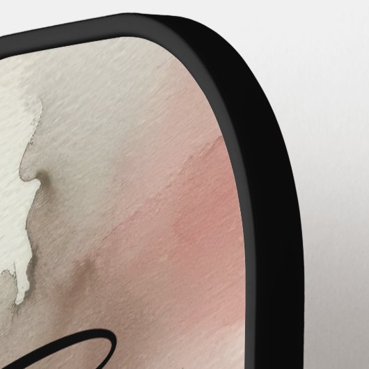 Roos gouden stof Waterverf bruiloft spel Pickleball Paddle (Links Detail)