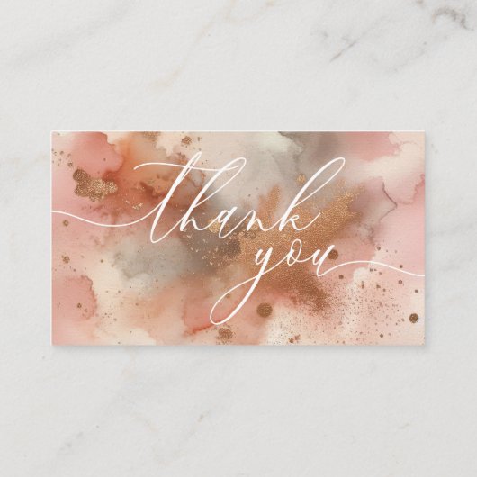 Roos gouden stof Waterverf dank u Informatiekaartje (Achterkant)