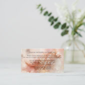 Roos gouden stof Waterverf dank u Informatiekaartje (Staand voorkant)