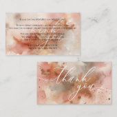 Roos gouden stof Waterverf dank u Informatiekaartje (Voorkant / Achterkant)