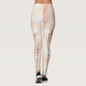 Roos gouden stof Waterverf doek Leggings (Achterkant)