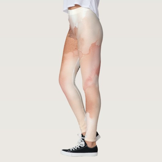 Roos gouden stof Waterverf doek Leggings (Links)