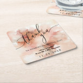 Roos gouden stof Waterverf Kartonnen Onderzetters (Schuin)