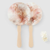 Roos gouden stof Waterverf welkom bruiloft dag Handwaaier (Voorkant en achterkant)