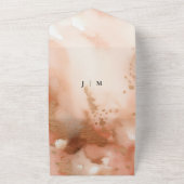 Roos gouden stof Waterverf Welkom Wij doen rsvp All In One Uitnodiging (Buitenkant)